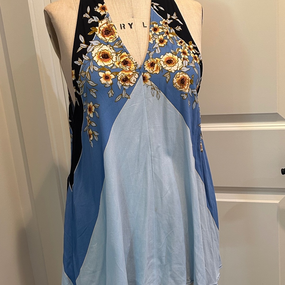 Free People sunflower tie neck Pieces halter top size s